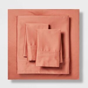 Threshold -  400 Thread Count Cotton Sateen 4-Piece S Rust